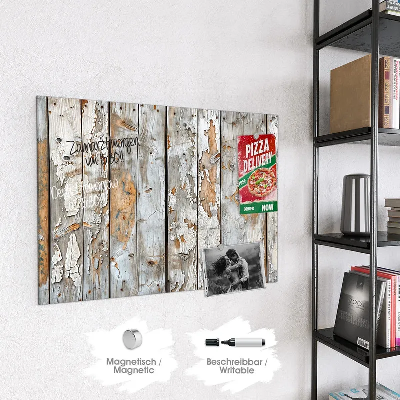 Magnettafel - Weißes Altholz