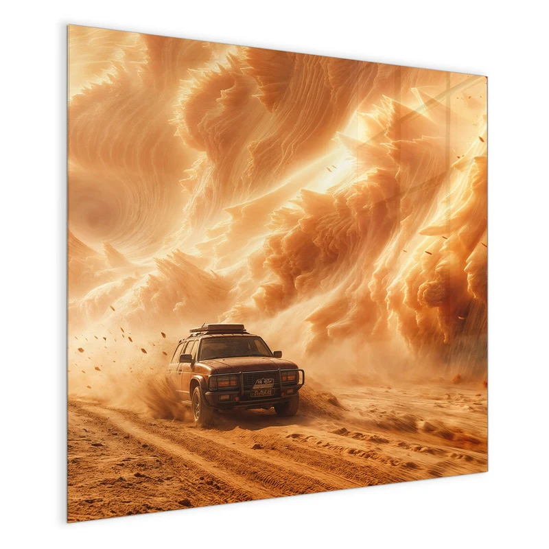 Magnettafel - Auto im Sandsturm