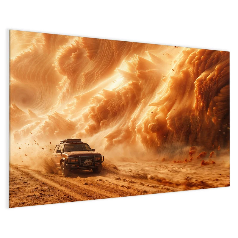 Magnettafel - Auto im Sandsturm