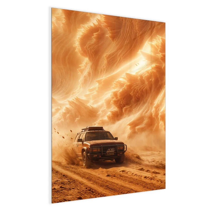 Magnettafel - Auto im Sandsturm