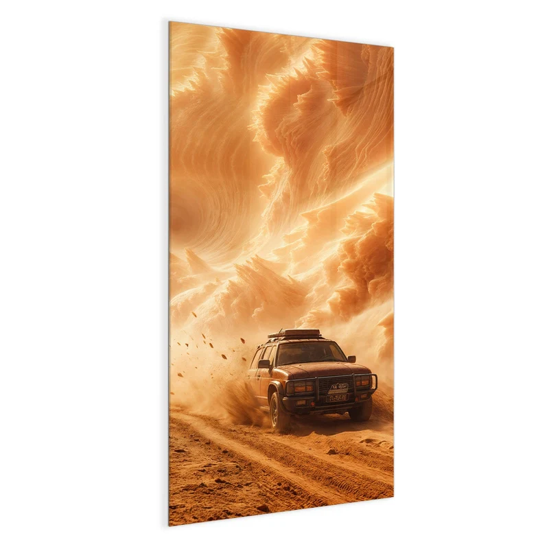 Magnettafel - Auto im Sandsturm