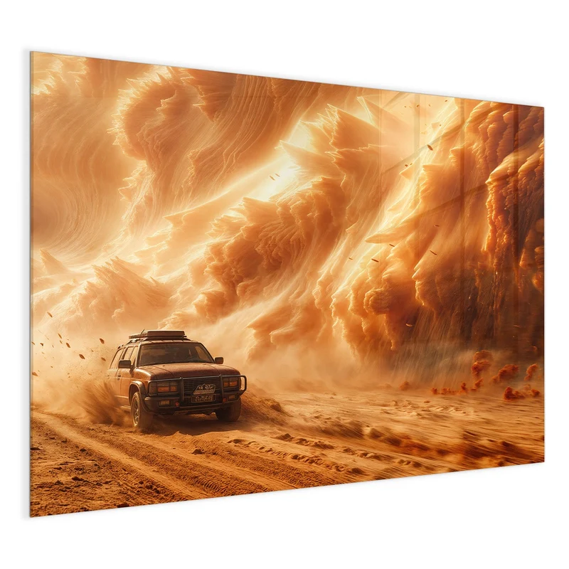Magnettafel - Auto im Sandsturm
