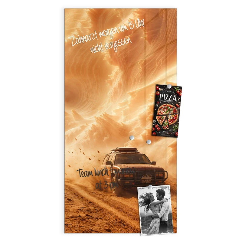 Magnettafel - Auto im Sandsturm