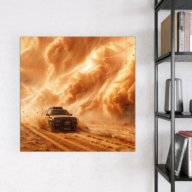 Magnettafel - Auto im Sandsturm