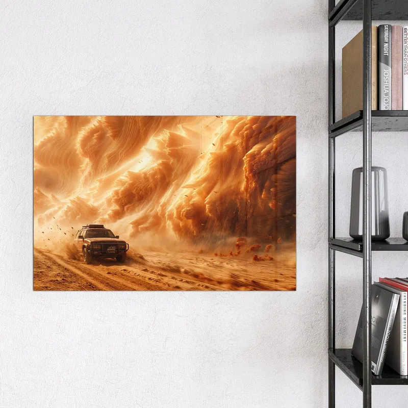 Magnettafel - Auto im Sandsturm