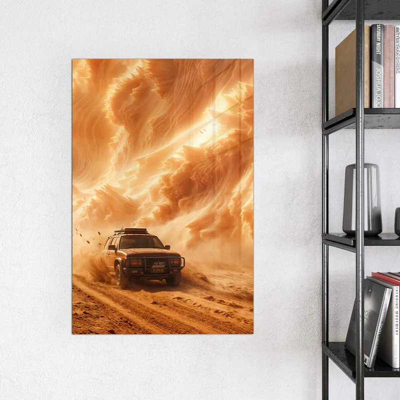 Magnettafel - Auto im Sandsturm