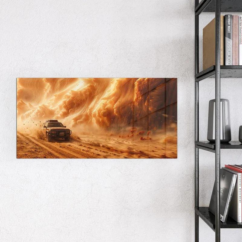 Magnettafel - Auto im Sandsturm