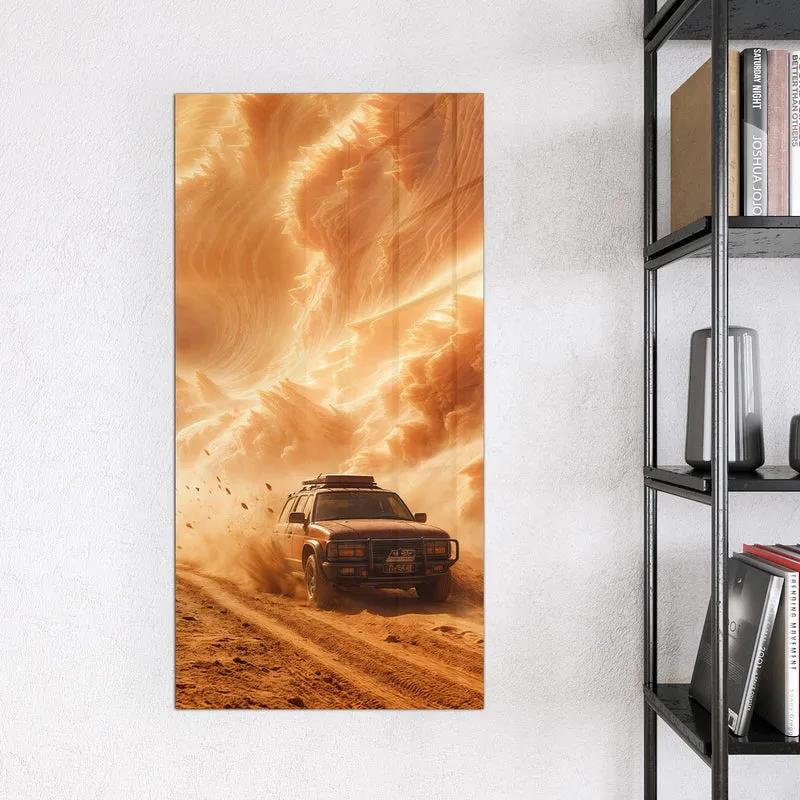 Magnettafel - Auto im Sandsturm