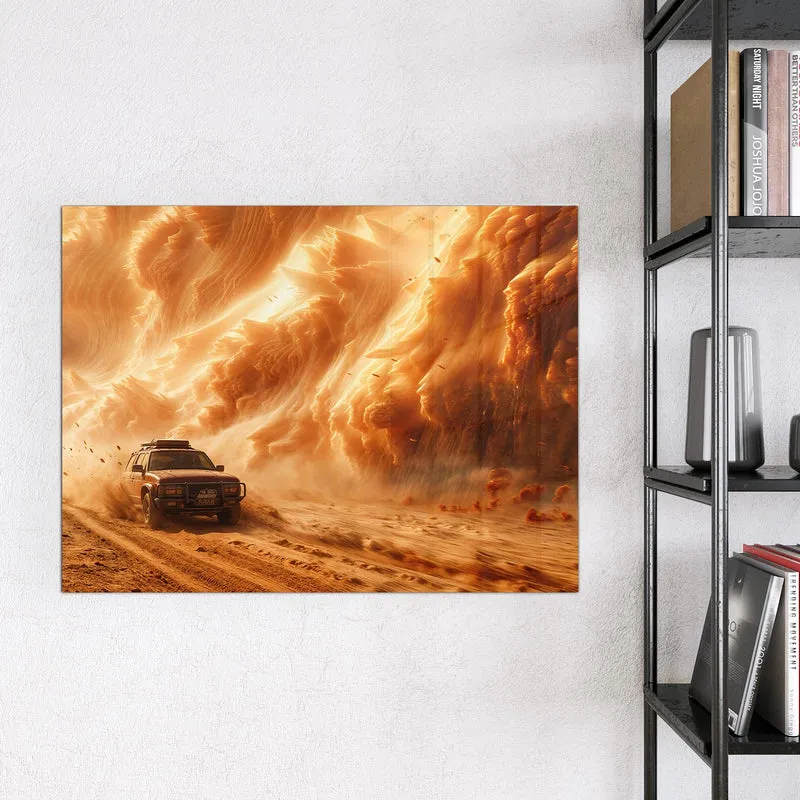 Magnettafel - Auto im Sandsturm