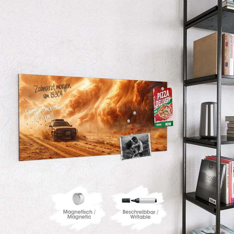 Magnettafel - Auto im Sandsturm