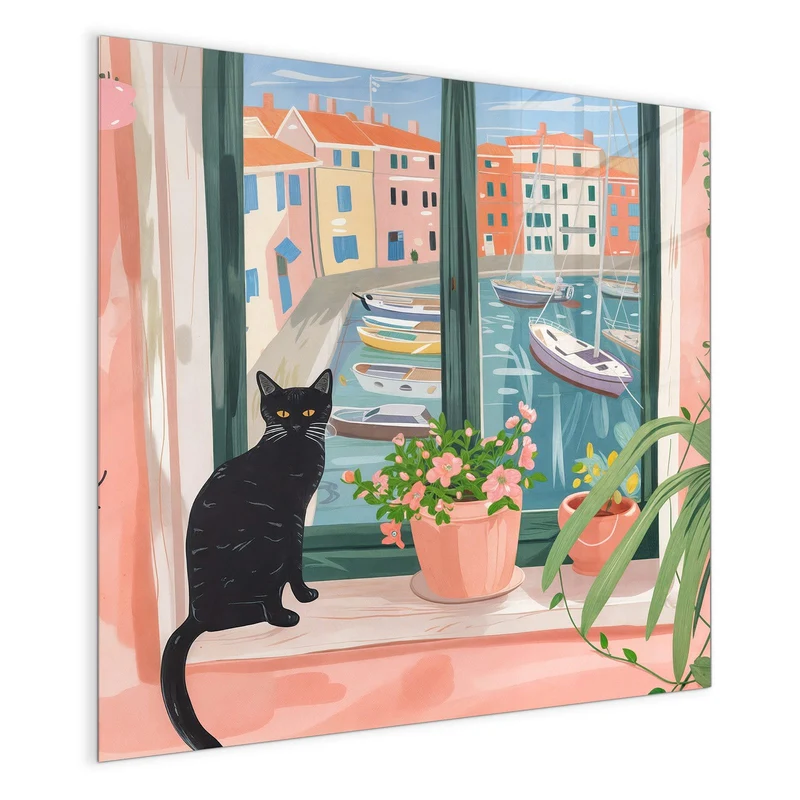 Magnettafel - Katze am Fenster