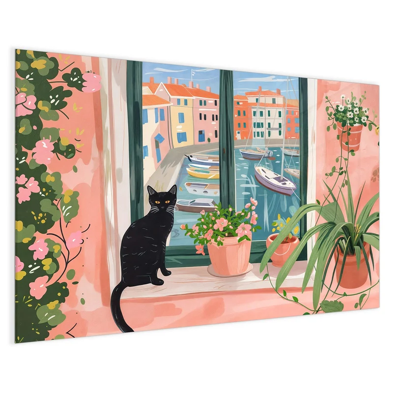 Magnettafel - Katze am Fenster