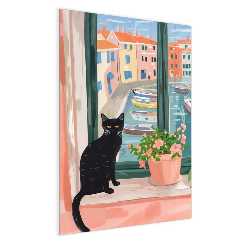Magnettafel - Katze am Fenster