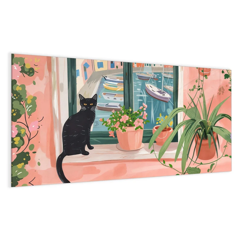 Magnettafel - Katze am Fenster
