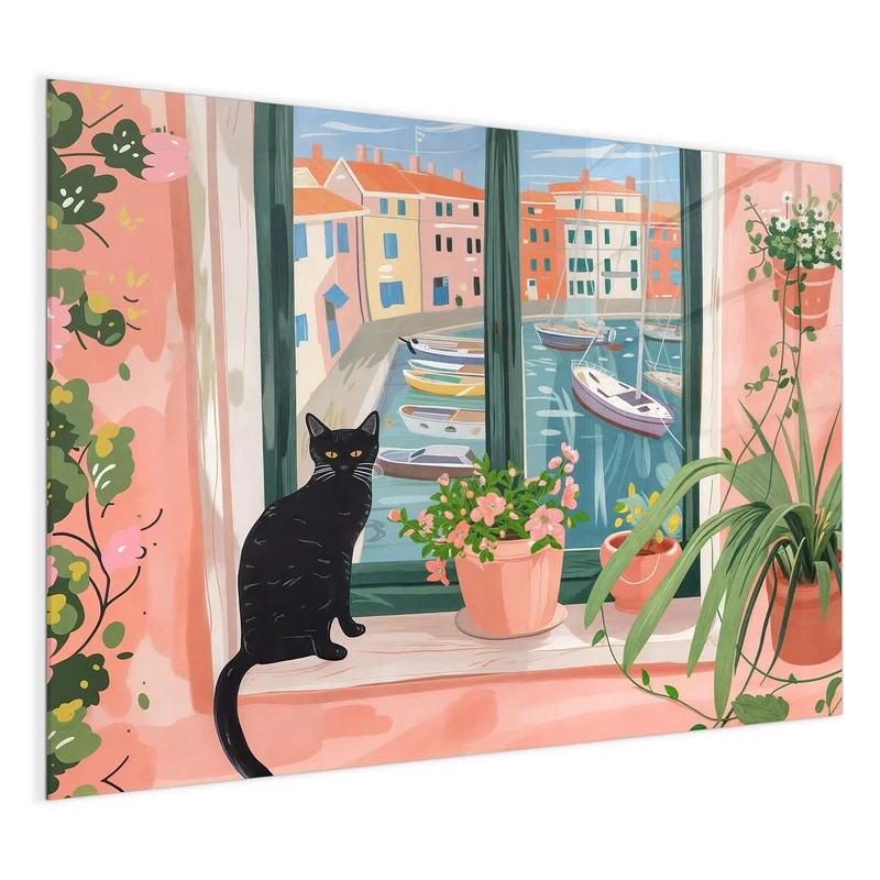 Magnettafel - Katze am Fenster