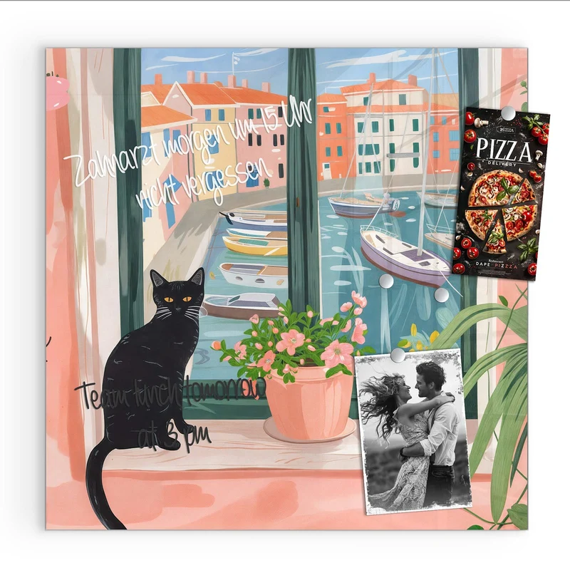 Magnettafel - Katze am Fenster