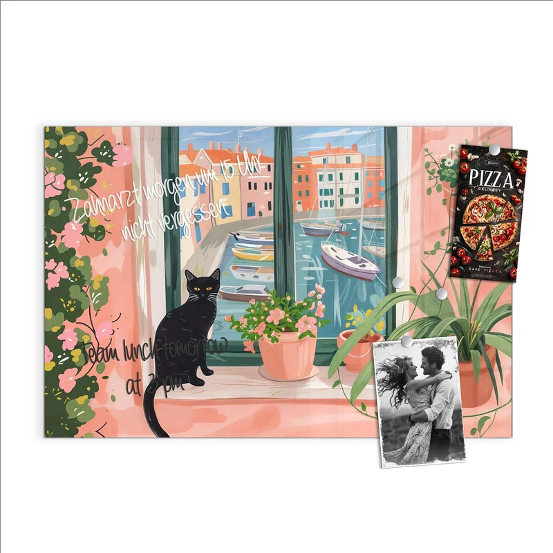 Magnettafel - Katze am Fenster