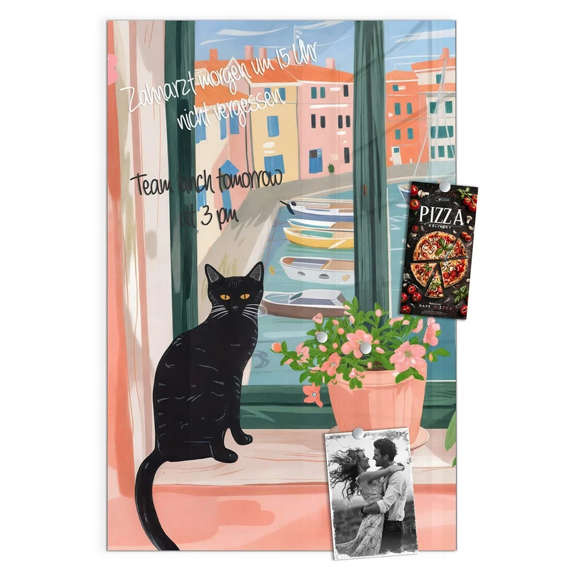Magnettafel - Katze am Fenster
