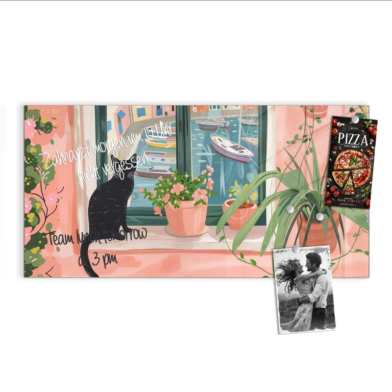 Magnettafel - Katze am Fenster
