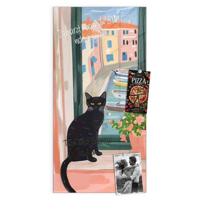 Magnettafel - Katze am Fenster