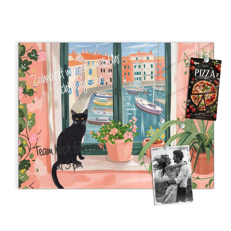 Magnettafel - Katze am Fenster