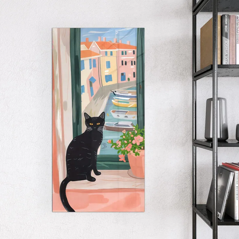 Magnettafel - Katze am Fenster