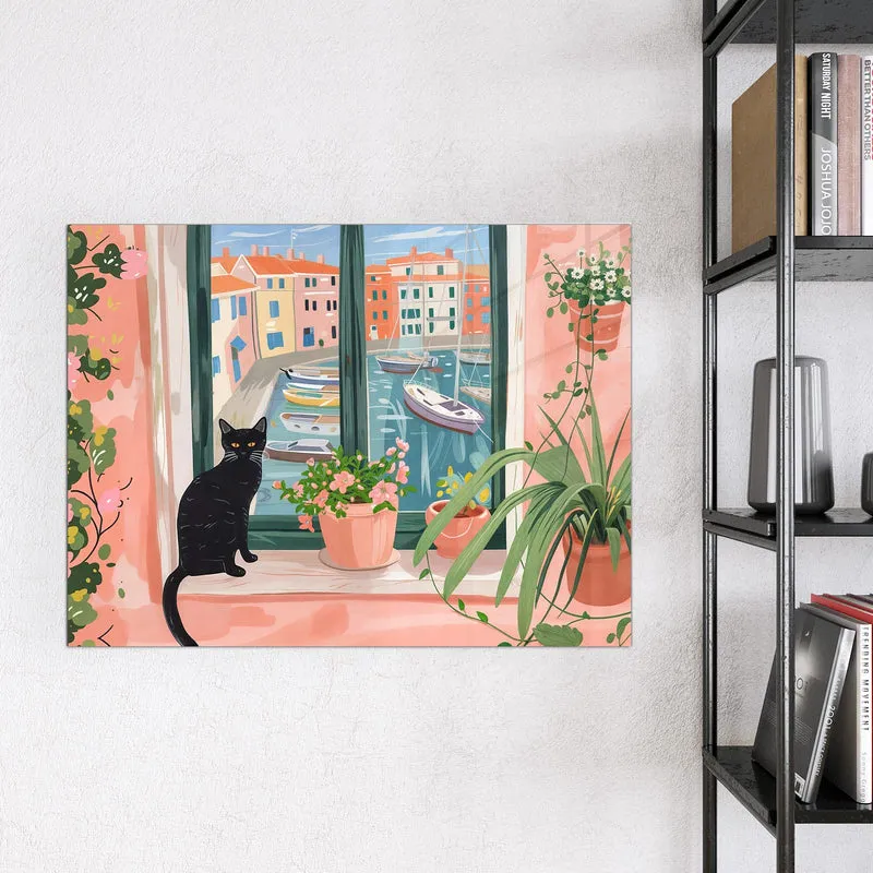 Magnettafel - Katze am Fenster