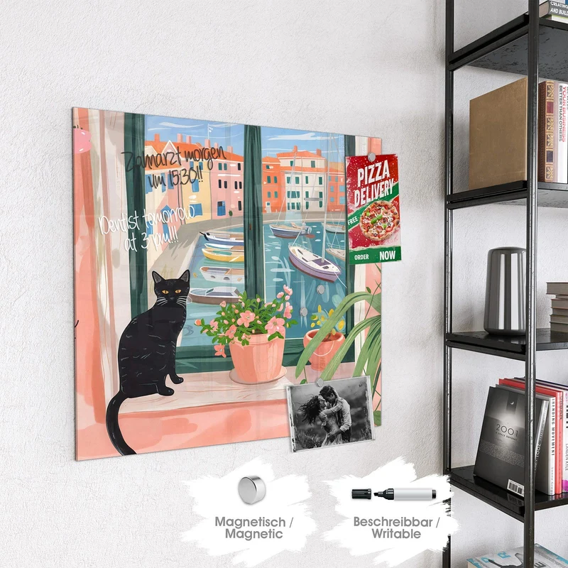 Magnettafel - Katze am Fenster