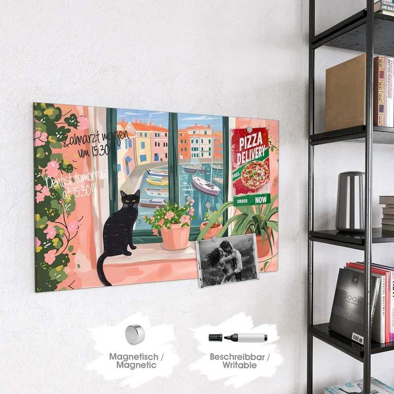 Magnettafel - Katze am Fenster