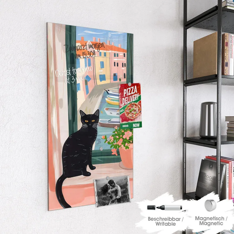 Magnettafel - Katze am Fenster