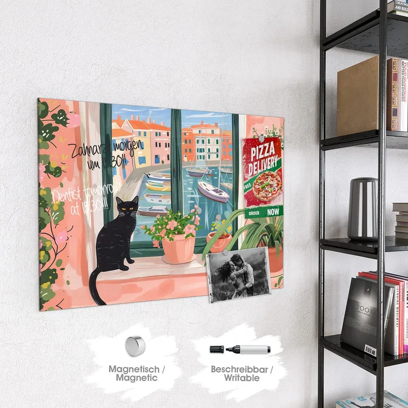 Magnettafel - Katze am Fenster