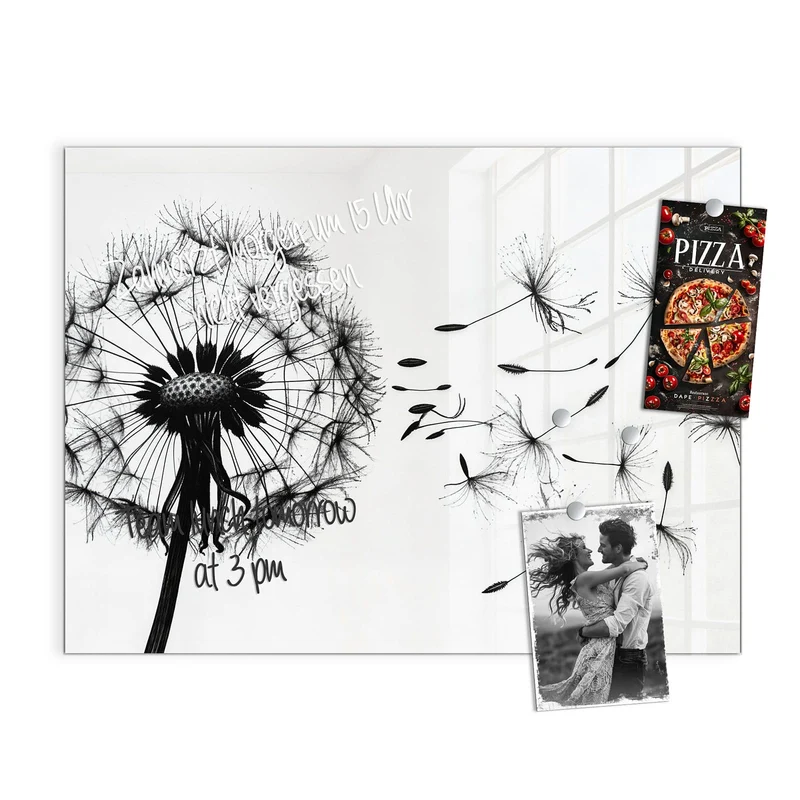 Magnettafel - Pusteblume auf Weiß