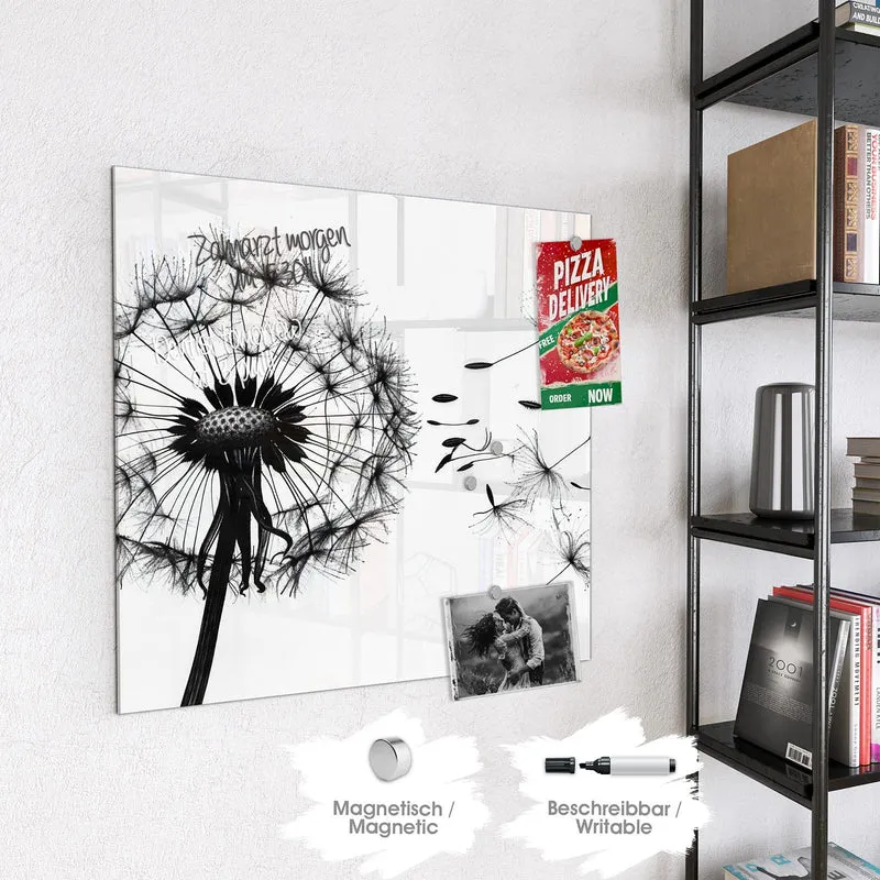 Magnettafel - Pusteblume auf Weiß