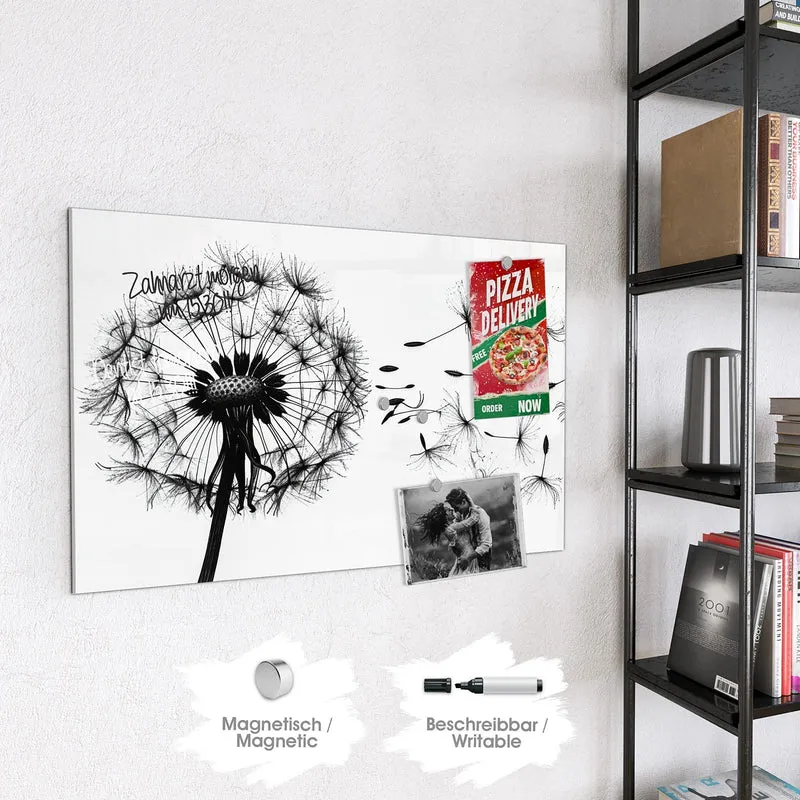 Magnettafel - Pusteblume auf Weiß