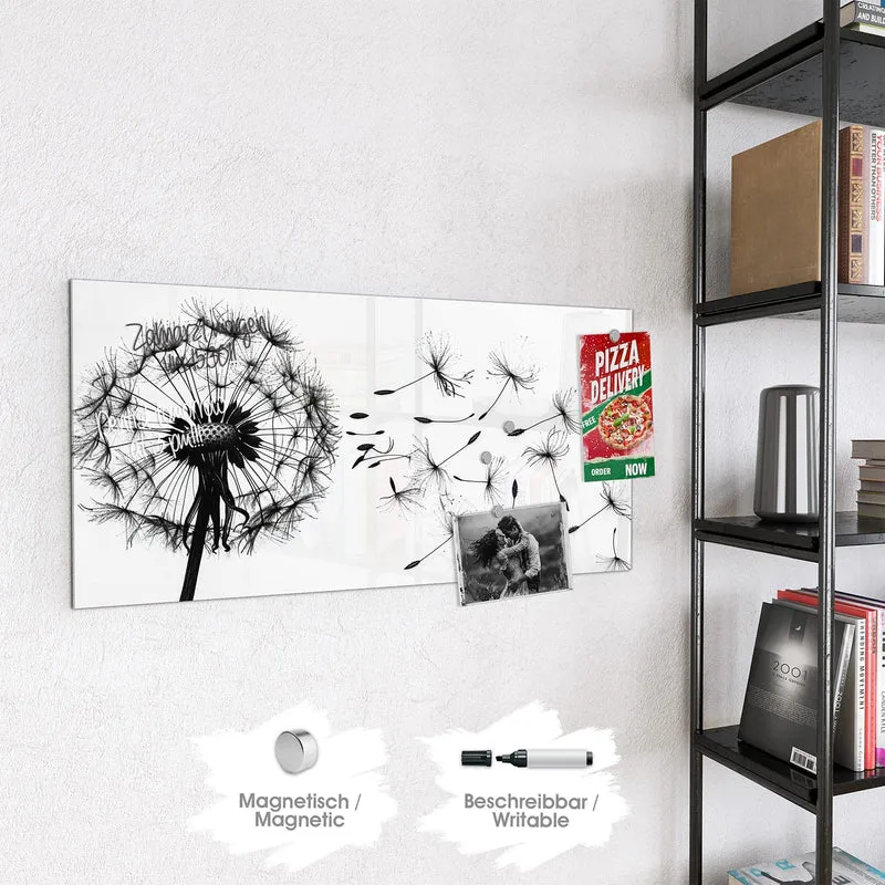 Magnettafel - Pusteblume auf Weiß