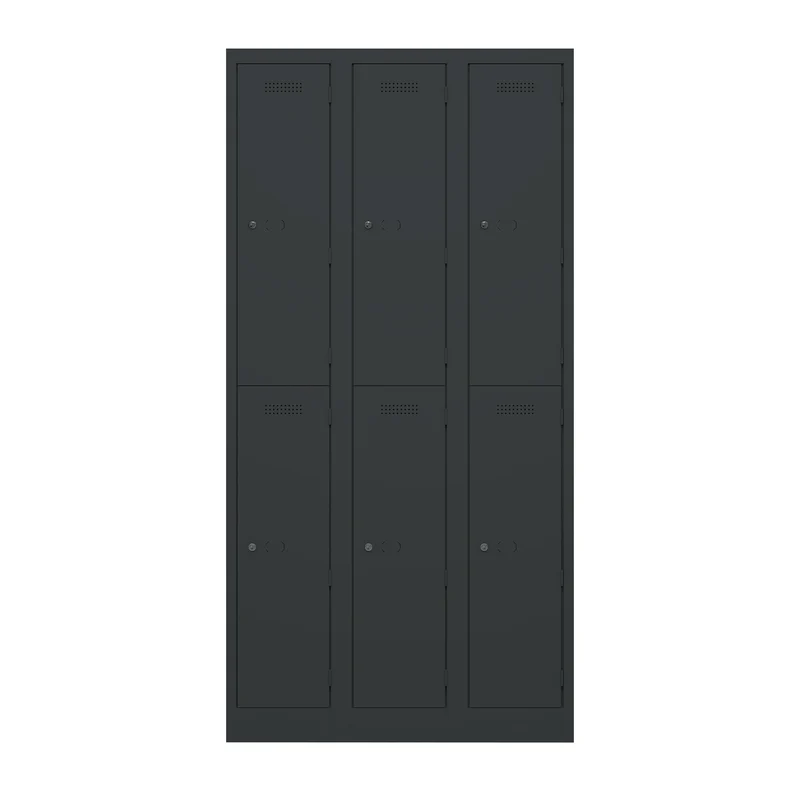 Garderobenschrank Primary Locker | 3 Abteile mit je 2 Fächern übereinander