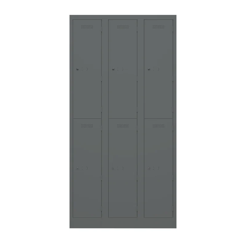 Garderobenschrank Primary Locker | 3 Abteile mit je 2 Fächern übereinander