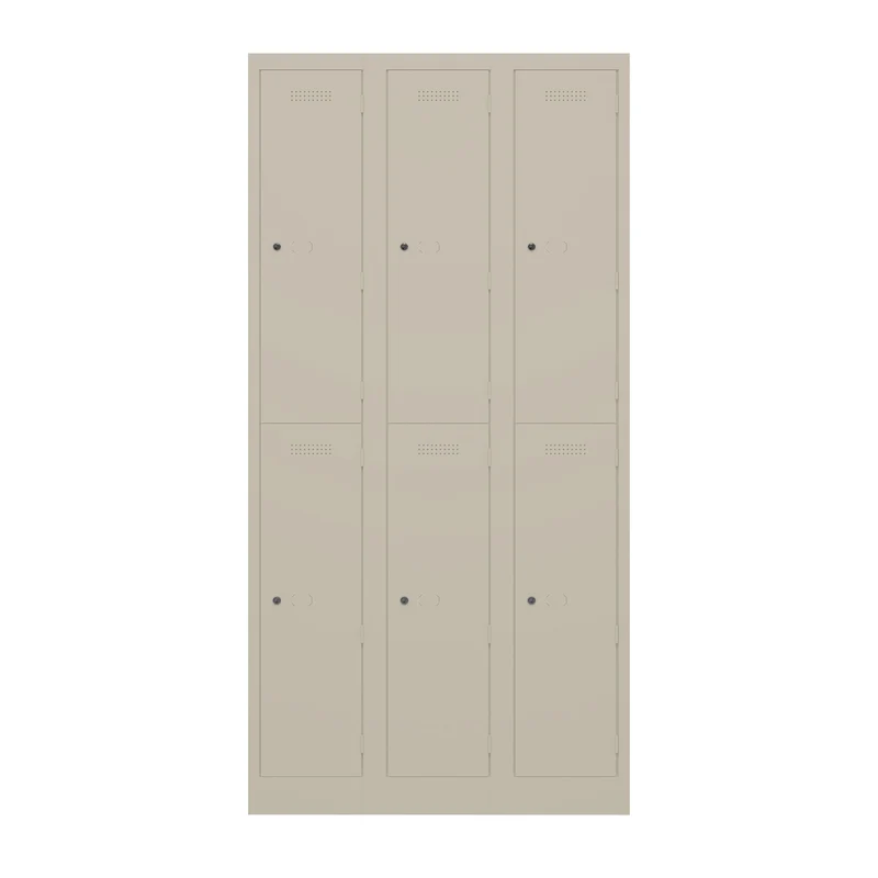 Garderobenschrank Primary Locker | 3 Abteile mit je 2 Fächern übereinander