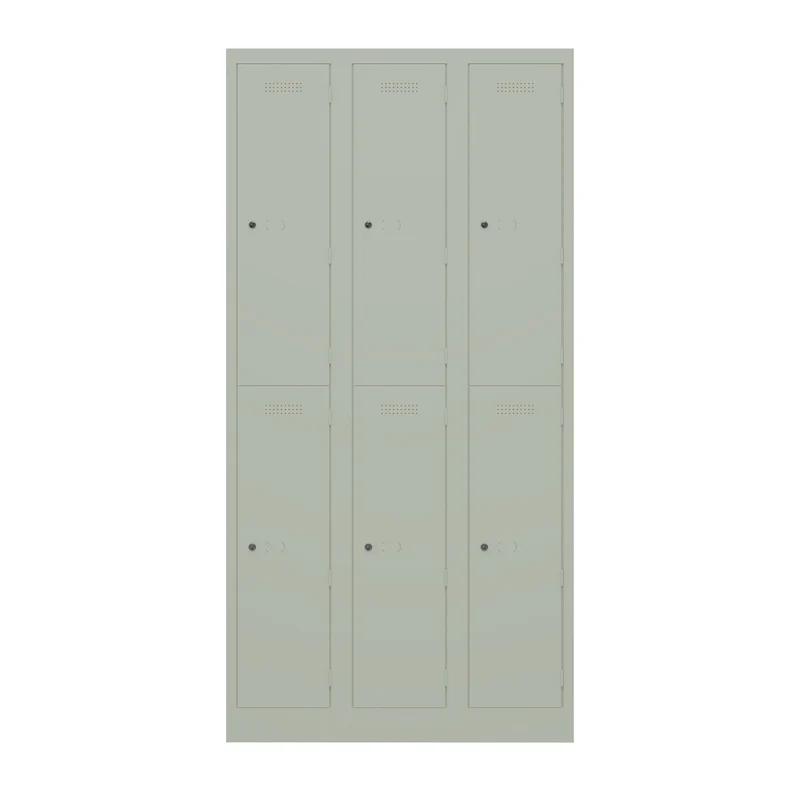 Garderobenschrank Primary Locker | 3 Abteile mit je 2 Fächern übereinander
