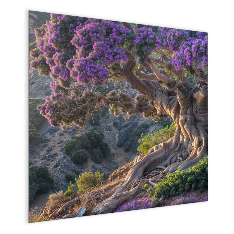 Magnettafel - Baum mit lila Blüten