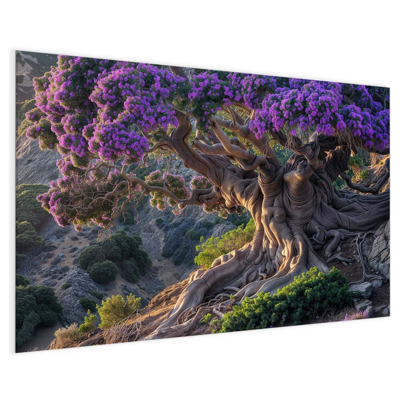 Magnettafel - Baum mit lila Blüten