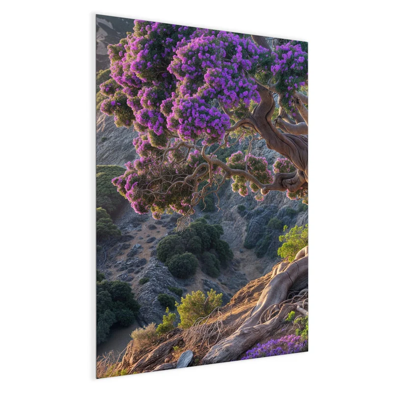 Magnettafel - Baum mit lila Blüten