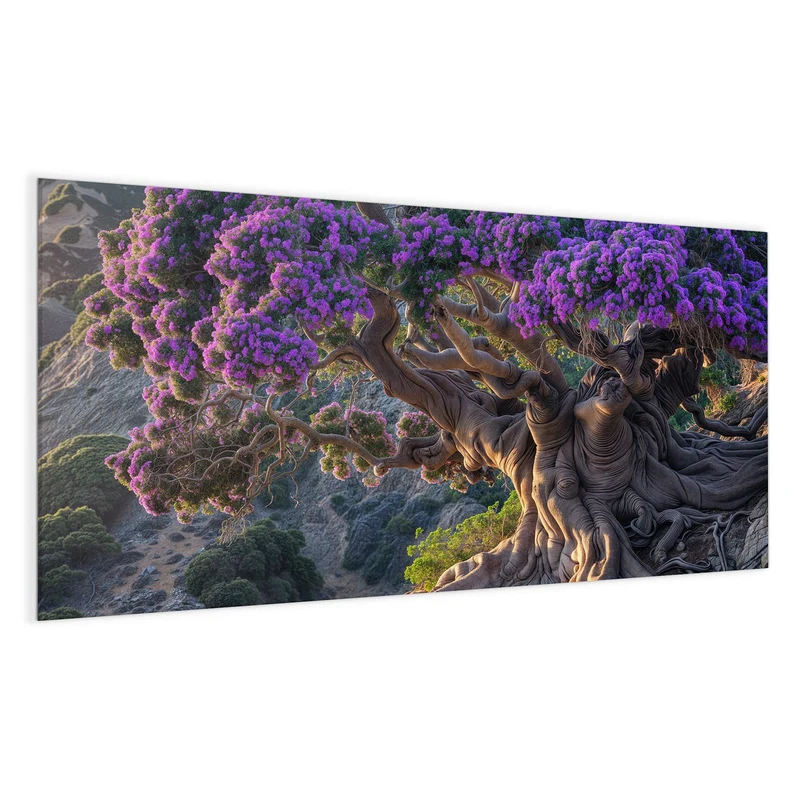Magnettafel - Baum mit lila Blüten