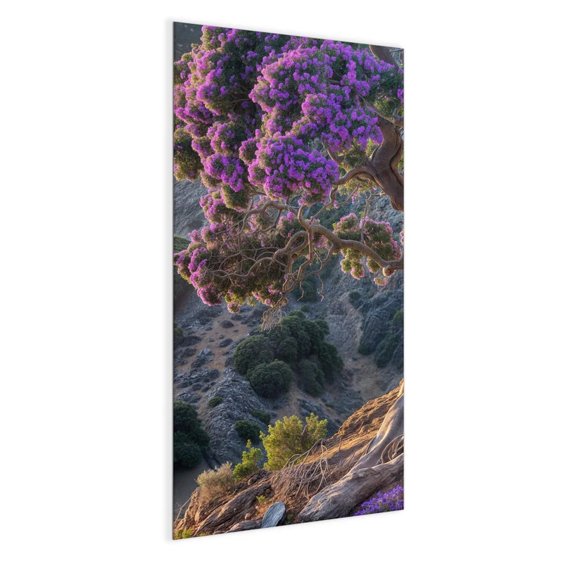 Magnettafel - Baum mit lila Blüten