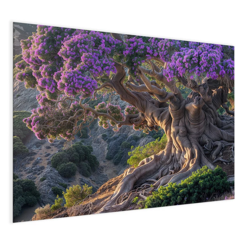 Magnettafel - Baum mit lila Blüten