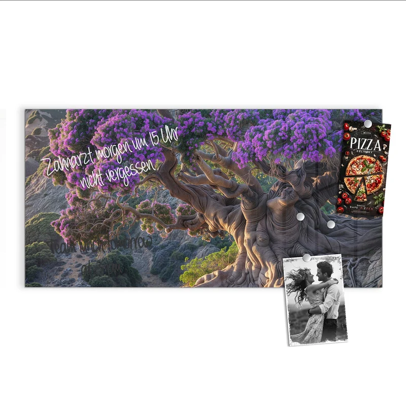 Magnettafel - Baum mit lila Blüten