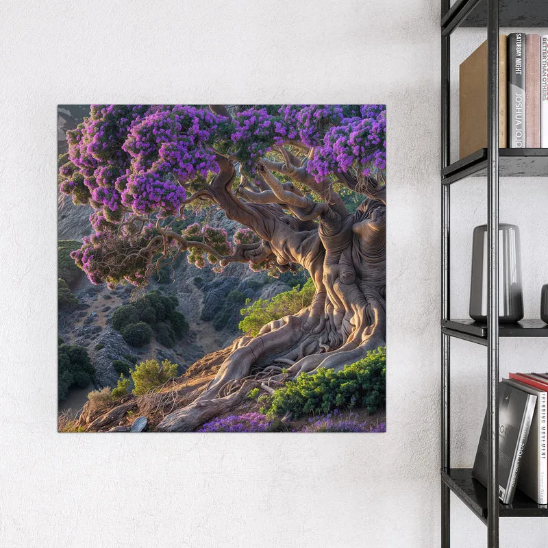 Magnettafel - Baum mit lila Blüten