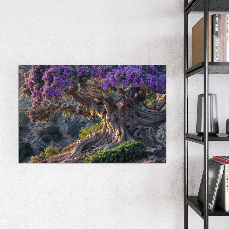Magnettafel - Baum mit lila Blüten