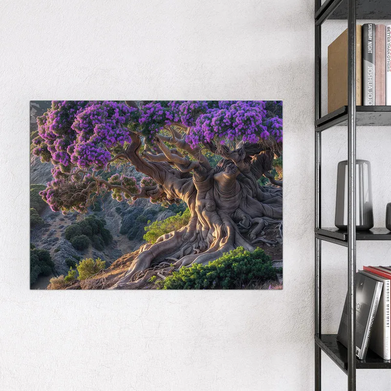 Magnettafel - Baum mit lila Blüten
