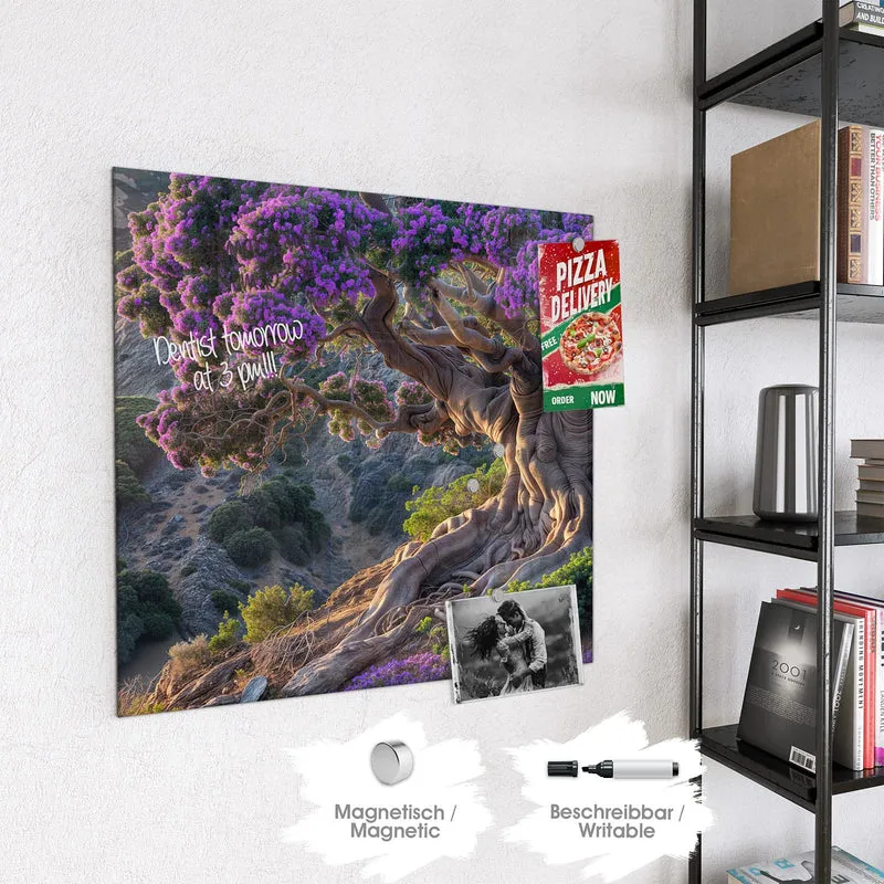 Magnettafel - Baum mit lila Blüten
